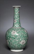 Bottle Vase with Floral Scrolls, 1662-1722. Creator: Unknown.
