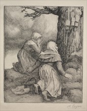 Bowing before the Tree (Larbre de salut). Creator: Alphonse Legros (French, 1837-1911).