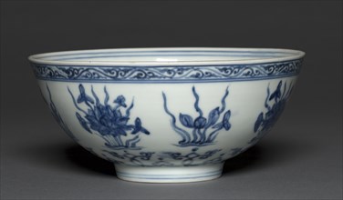 Bowl (wan) with Water Plants and Arabesques, 1506-21. Creator: Unknown.