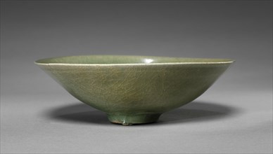 Bowl with Floral Scroll Design in Relief, 1200s. Creator: Unknown.