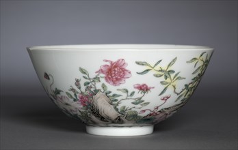 Bowl with Poppies, Tree Peony, and Flowering Mimosa, 1723-35. Creator: Unknown.