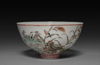 Bowl with Waterfowl on a Lotus Pond, 1662-1722. Creator: Unknown.