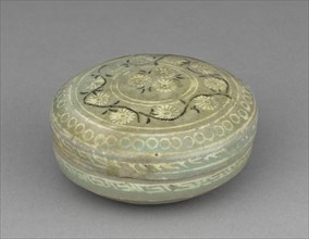 Box and Cover with Inlaid Chrysanthemum and Scroll Design, 1200s. Creator: Unknown.