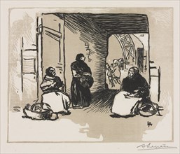 Bread-Sellers , 1889. Creator: Auguste Louis Lepère (French, 1849-1918); Ed. Sagot Editeur/Paris (embossed).