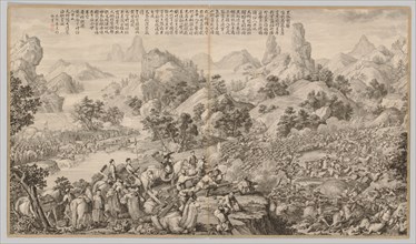 Breaking Through the Siege at Hesui: from Battle Scenes of the Quelling of Rebellions..., c. 1765-17 Creator: Giuseppe Castiglione (Italian, 1688-1766).