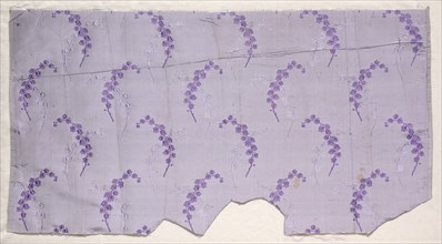 Brocaded Taffeta with Lily of the Valley Design, c. 1870. Creator: Unknown.
