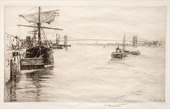 Brooklyn Bridge, 1888. Creator: Charles Adams Platt (American, 1861-1933).