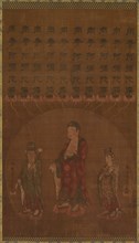 Buddha Amitabha with Two Attending Bodhisattvas, 1200s. Creator: Unknown.