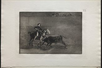 Bullfights: Manly Courage of the Celebrated Pajuelera in (the Ring) at Saragosa, 1876. Creator: Francisco de Goya (Spanish, 1746-1828).