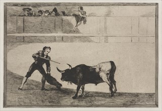 Bullfights: Pedro Romeo Killing the Halted Bull, 1876. Creator: Francisco de Goya (Spanish, 1746-1828).