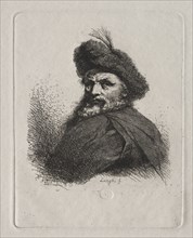 Bust of a Man with a Fur Cap. Creator: Giuseppe Longhi (Italian, 1766-1831).