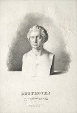 Bust of Ludwig van Beethoven. Creator: Joseph Kriehuber (German, 1800-1876).
