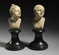 Bust Pair: Head of a Man and Head of a Woman, c. 1800. Creator: Unknown.