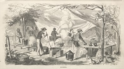 Camp Meeting Sketches: Cooking, 1858. Creator: Winslow Homer (American, 1836-1910).