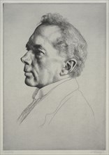Campbell Dodgson, Profile to the Left, 1919. Creator: William Strang (British, 1859-1921).