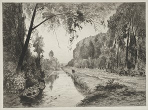 Canal at Pont Sainte-Maxence, c. 1878. Creator: Maxime Lalanne (French, 1827-1886).