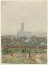 Canterbury Cathedral (recto), 1889. Creator: Childe Hassam (American, 1859-1935).