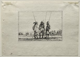 Caprices: Three Standing Soldiers. Creator: Stefano Della Bella (Italian, 1610-1664).