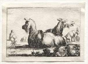 Caprices: Two Goats. Creator: Stefano Della Bella (Italian, 1610-1664).