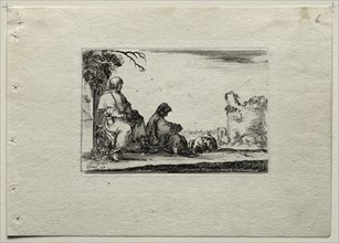 Caprices: Two Pilgrims Resting and a Peasant. Creator: Stefano Della Bella (Italian, 1610-1664).