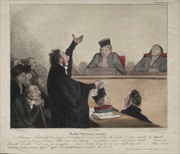 Caricaturana, plate 44: Robert-Macaire, lawyer, 1837. Creator: Honoré Daumier (French, 1808-1879); Aubert.