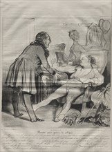 Caricaturana, plate 72: Recipe to Cure Colic, January 14, 1838. Creator: Honoré Daumier (French, 1808-1879); Aubert.