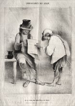 Caricatures du jour: La Lecture des mystères de Paris. Creator: Charles Joseph Traviès de Villers (French, 1804-1859).