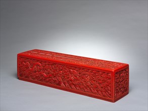 Carved Lacquer Scroll Box, 1736-95. Creator: Unknown.