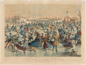 Central Park, Winter: The Skating Pond. Creator: James Merritt Ives (American, 1824-1895), and ; Nathaniel Currier (American, 1813-1888).