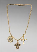 Chain with Pendant and Two Crosses, early 500s. Creator: Unknown.