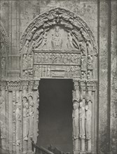 Chartres Cathedral: Right Door of the Royal Portal with Our Lady of Chartres, 1857. Creator: Charles Nègre (French, 1820-1880).