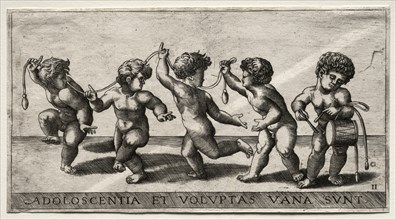 Children Dancing to a Drum, mid-16th century. Creator: Giorgio Reverdino (Italian, active c. 1531-1564/70).