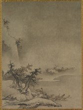 Chinese Servant Walking in the Rain, 1500s. Creator: Gaku? Z?ky? (Japanese, active about 1482-1514), attributed to.