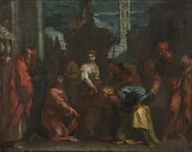 Christ and the Woman Taken in Adultery, mid 1700s. Creator: Sebastiano Ricci (Italian, 1659-1734), follower of.