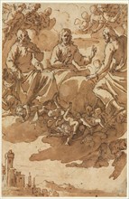 Christ in Glory with Two Saints, first third 17th century. Creator: Marcantonio Bassetti (Italian, 1586-1630).
