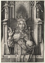 Christ the Redeemer (Salvator Mundi), c. 1490-1500. Creator: Israhel van Meckenem (German, c. 1440-1503).