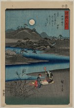 Cloth Fulling Jewel River in Settsu, from the series Six Jewel Rivers of the Various Provinces, 1857 Creator: Utagawa Hiroshige (Japanese, 1797-1858).