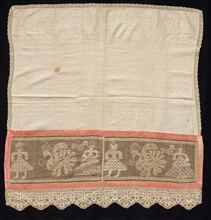 Cloth with Border of Female Figures and Peacocks, 18th-19th century. Creator: Unknown.