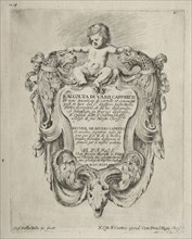 Collection of Various Caprices and New Designs of Cartouches and Ornaments: No 1, Title Page. Creator: Stefano Della Bella (Italian, 1610-1664).