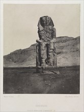 Colossol Monolith of Amenhotep III, Gournah, 1849-1851. Creator: Maxime Du Camp (French, 1822-1894); Gide et J. Baudry.