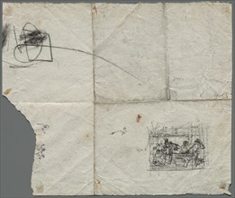 Compositional Sketches after Raphael and other artists (verso), c. 1800. Creator: Unknown.