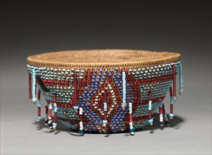 Conical Beaded Basket, c 1875- 1925. Creator: Unknown.