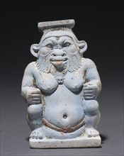 Cosmetic Jar in the Form of the God Bes, 664-525 BC. Creator: Unknown.