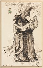 Couple Courting by a Tree, 1871. Creator: Léon Bonnat (French, 1833-1922).