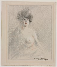 Courtesan (recto) Figure Sketches (verso), 1906. Creator: Jean Louis Forain (French, 1852-1931).