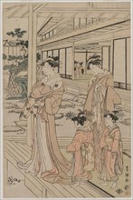 Courtesan Standing on a Veranda, early 1790s. Creator: Utagawa Toyokuni (Japanese, 1769-1825).