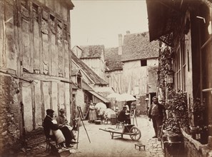 Courtyard with Painters, late 1860s. Creator: Unidentified Photographer.