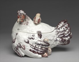 Covered Tureen in Form of a Hen with Chicks, c. 1755. Creator: Chelsea Porcelain Factory (British).