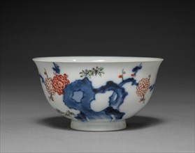 Cup with Rock and Prunus Decoration: Kakiemon Type, 18th century. Creator: Unknown.