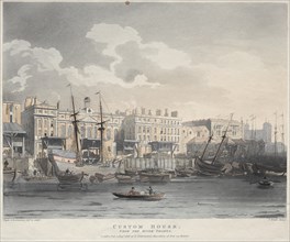 Customs House, from the Thames River, 1808. Creator: J. Bluck (British).
